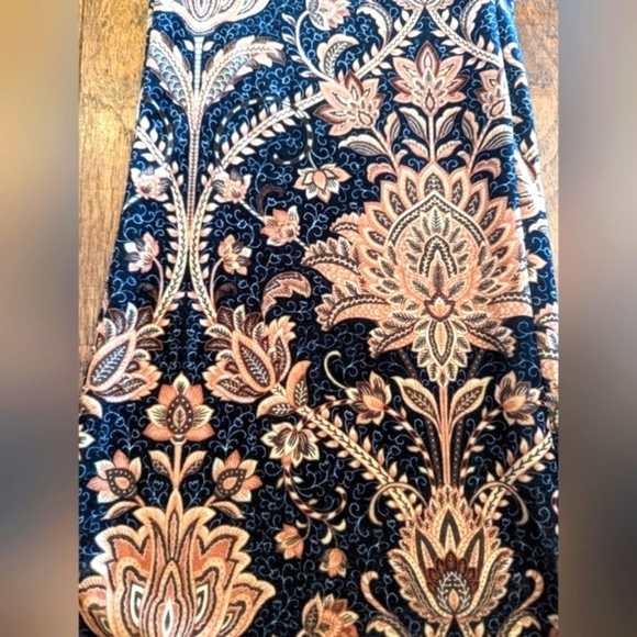 Flare Velvet print pants black & coral Euro size XXL fit M/L - Picture 6 of 12